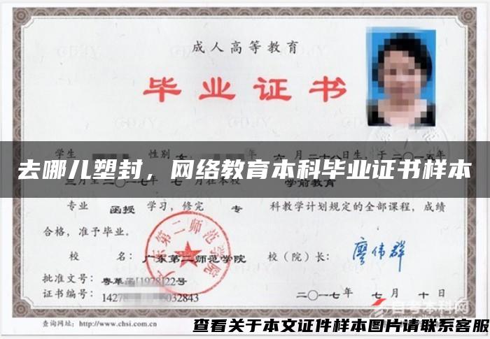 去哪兒塑封，網絡教育本科畢業證書樣本