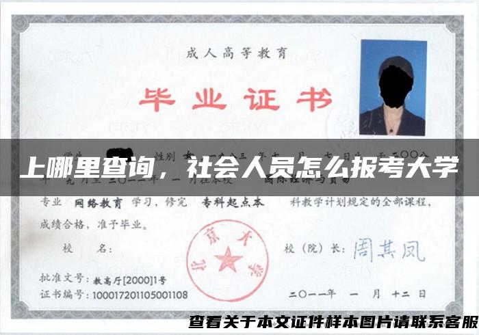 上哪里查詢，社會人員怎么報考大學