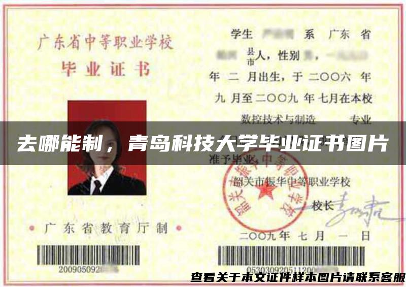 去哪能制，青島科技大學畢業證書圖片