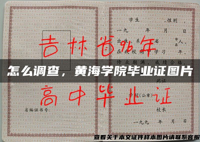 怎么調查，黃海學院畢業證圖片