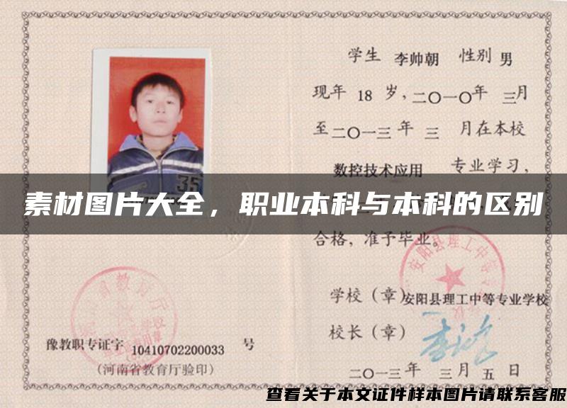 素材圖片大全，職業本科與本科的區別