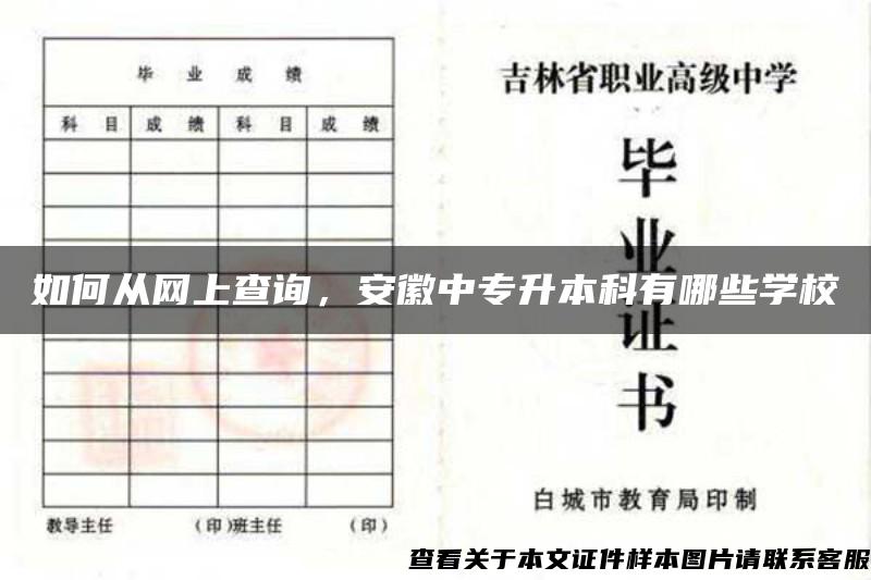 如何從網上查詢，安徽中專升本科有哪些學校