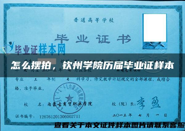 怎么擺拍，欽州學院歷屆畢業證樣本