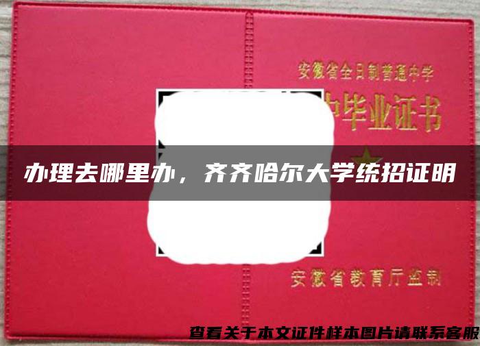 辦理去哪里辦，齊齊哈爾大學統招證明