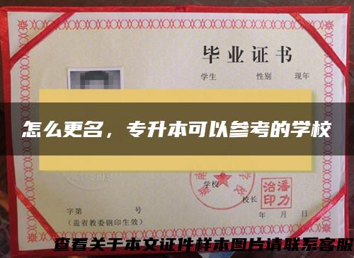 怎么更名，專升本可以參考的學校