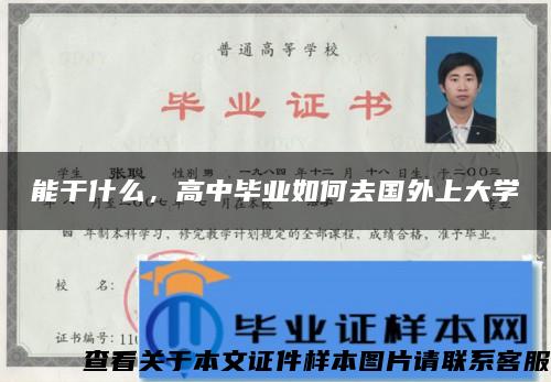 能干什么，高中畢業如何去國外上大學