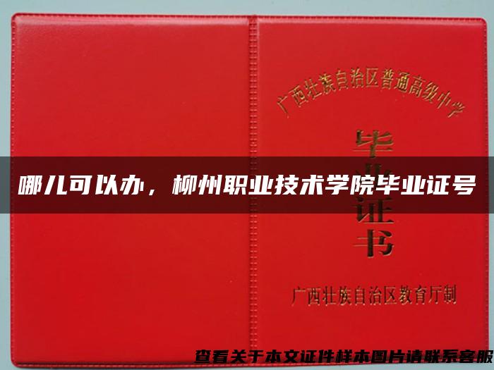 哪兒可以辦，柳州職業技術學院畢業證號