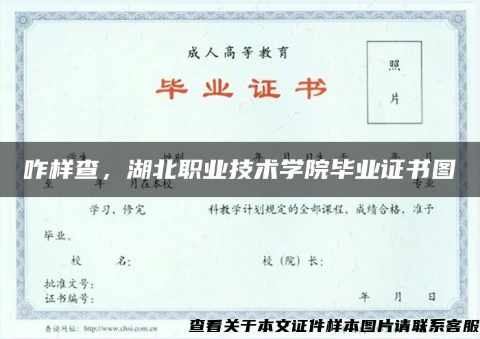 咋樣查，湖北職業技術學院畢業證書圖