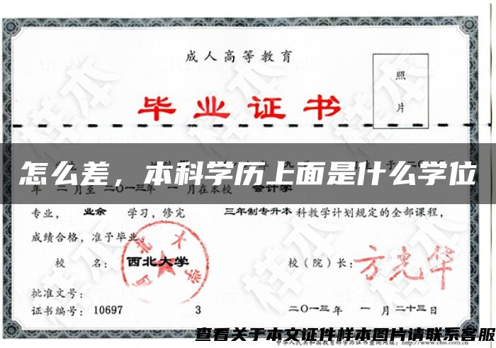 怎么差，本科學歷上面是什么學位