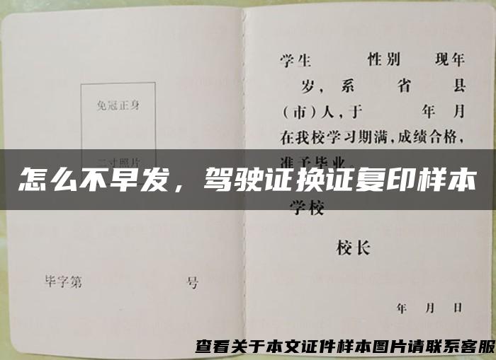 怎么不早發，駕駛證換證復印樣本