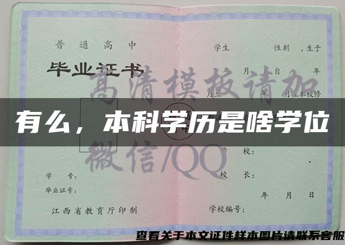 有么，本科學歷是啥學位