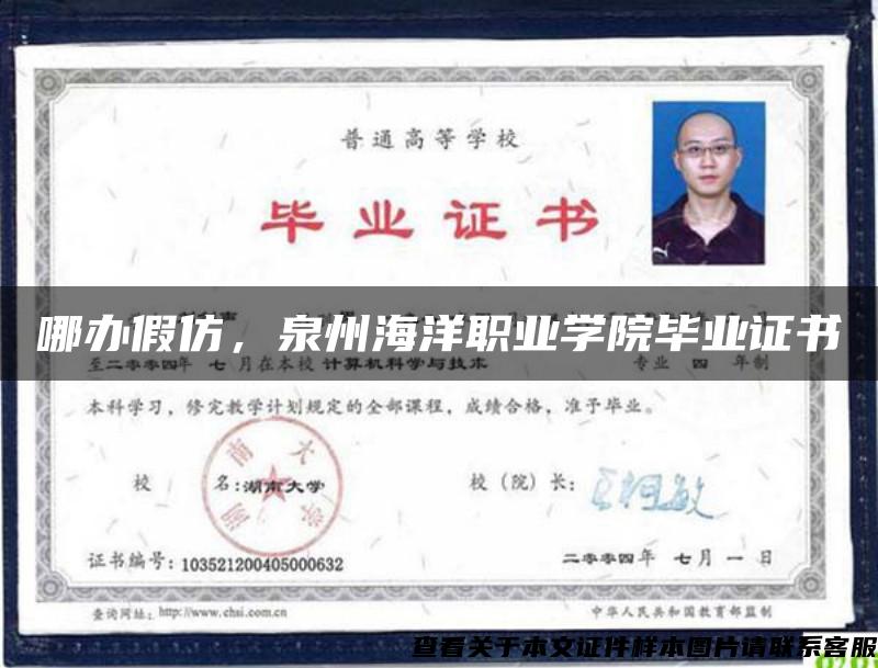 哪辦假仿，泉州海洋職業學院畢業證書