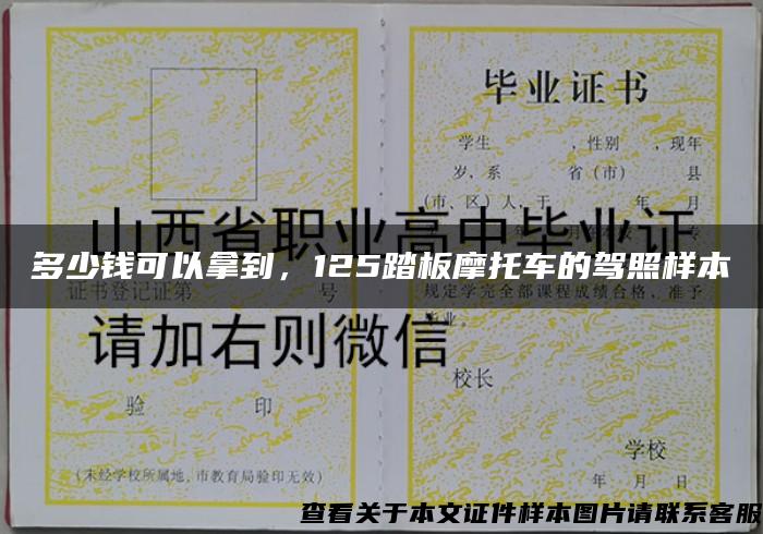 多少錢可以拿到，125踏板摩托車的駕照樣本
