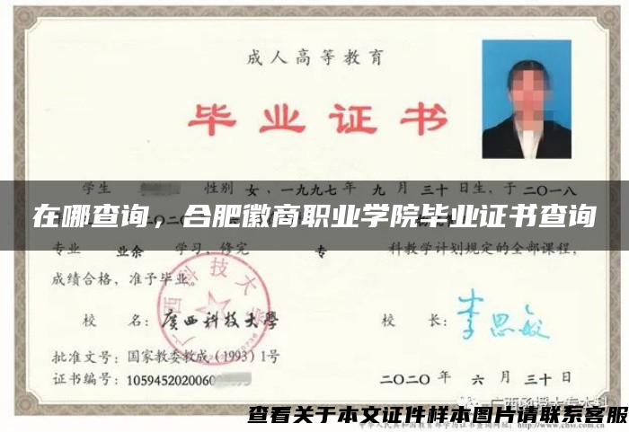在哪查詢，合肥徽商職業學院畢業證書查詢