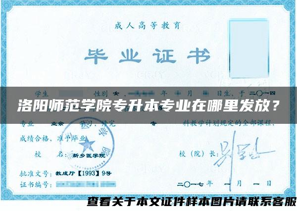 洛陽師范學院專升本專業在哪里發放？