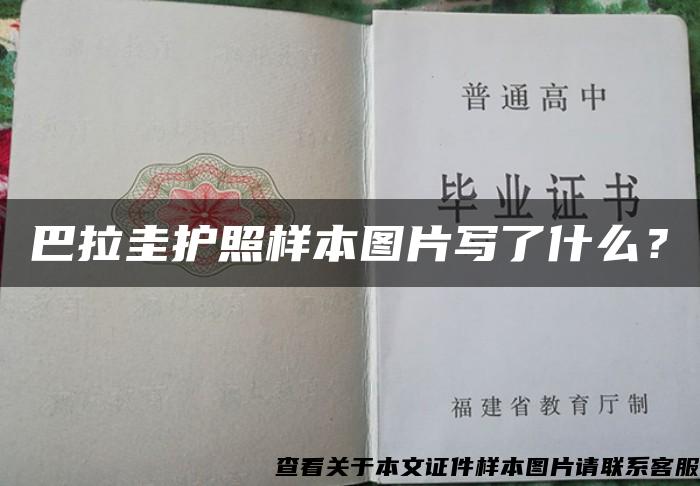 巴拉圭護照樣本圖片寫了什么？