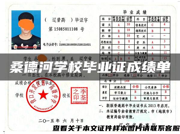 桑德河學校畢業證成績單
