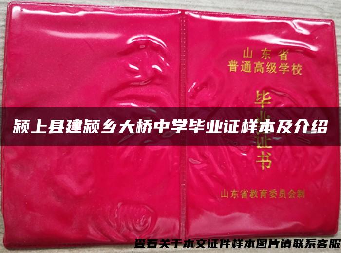 潁上縣建潁鄉大橋中學畢業證樣本及介紹