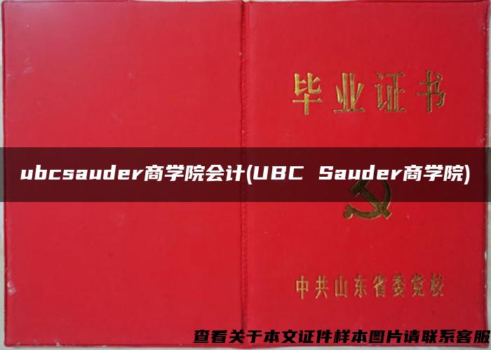ubcsauder商學院會計(UBC Sauder商學院)