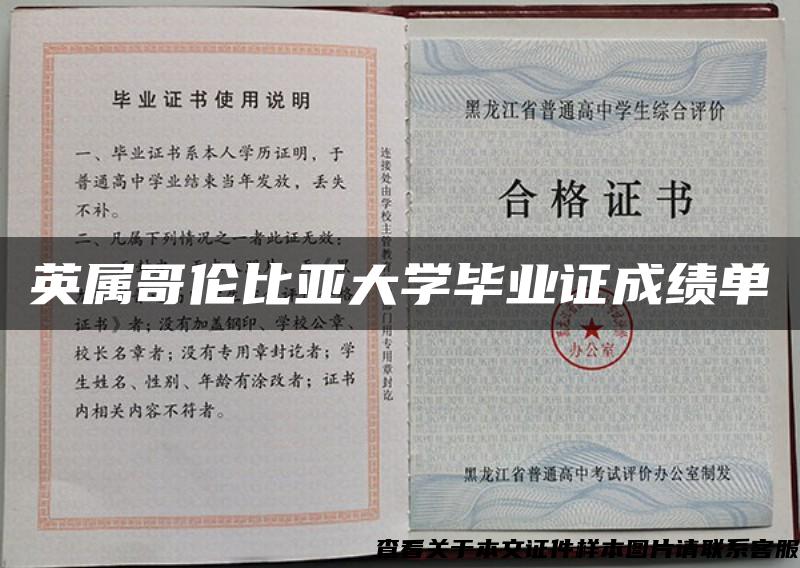 英屬哥倫比亞大學畢業證成績單