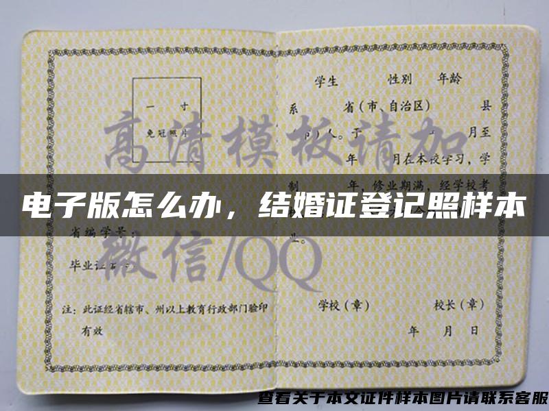電子版怎么辦，結婚證登記照樣本