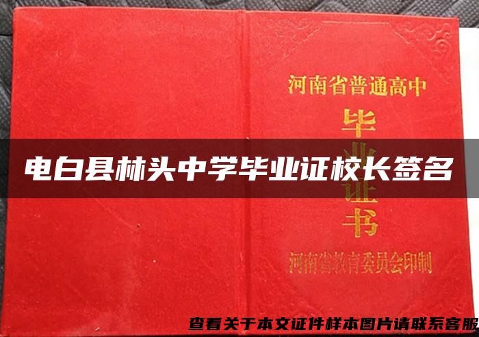 電白縣林頭中學畢業證校長簽名