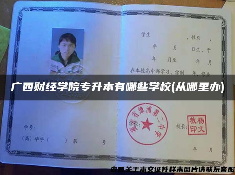 廣西財經學院專升本有哪些學校(從哪里辦)