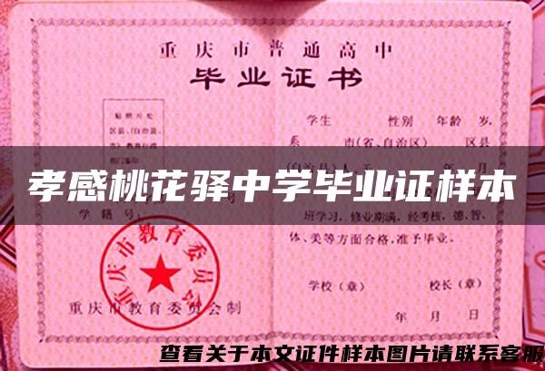孝感桃花驛中學畢業證樣本
