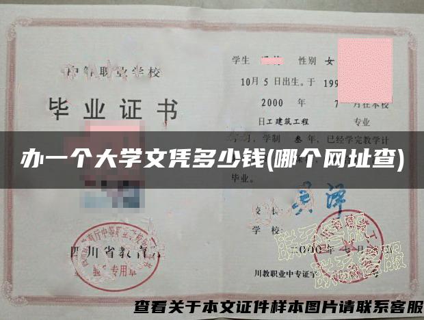 辦一個大學文憑多少錢(哪個網址查)