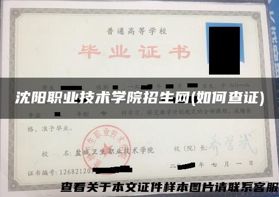 沈陽職業技術學院招生網(如何查證)