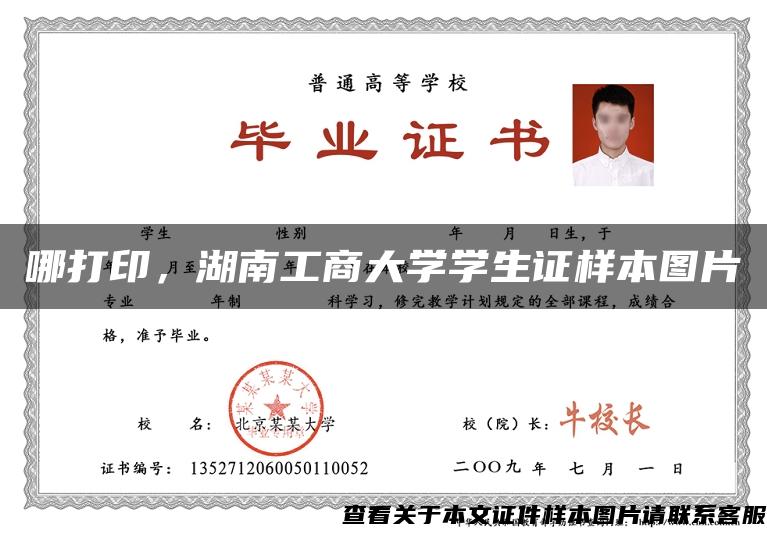 哪打印，湖南工商大學學生證樣本圖片