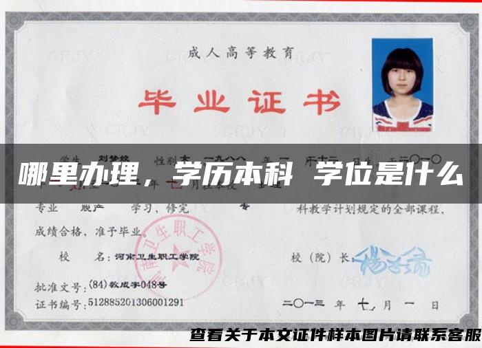 哪里辦理，學歷本科 學位是什么