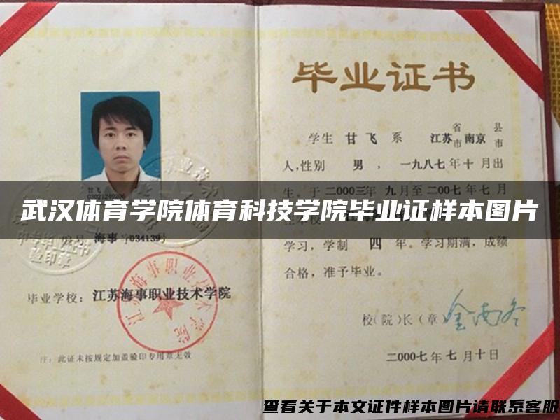 武漢體育學院體育科技學院畢業證樣本圖片