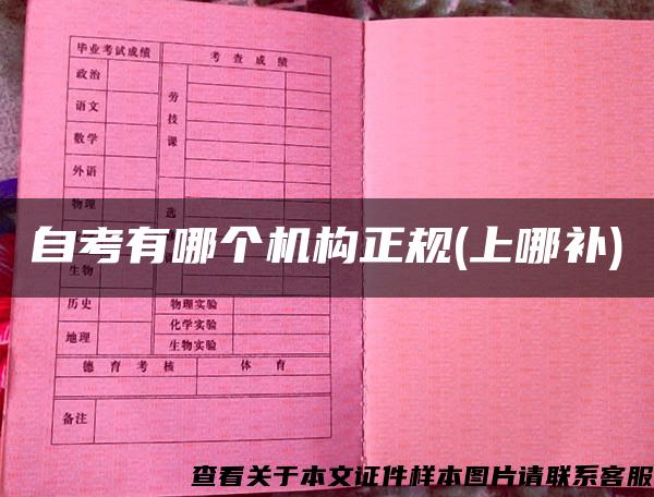 自考有哪個機構正規(上哪補)