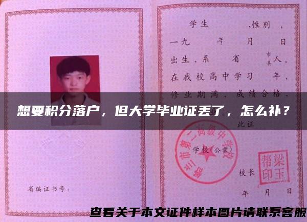 想要積分落戶，但大學畢業證丟了，怎么補？