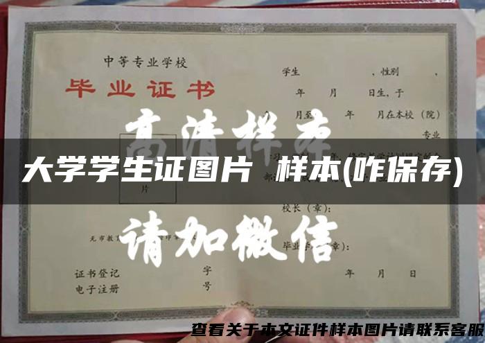 大學學生證圖片 樣本(咋保存)