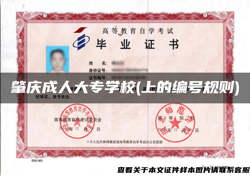 肇慶成人大專學校(上的編號規則)