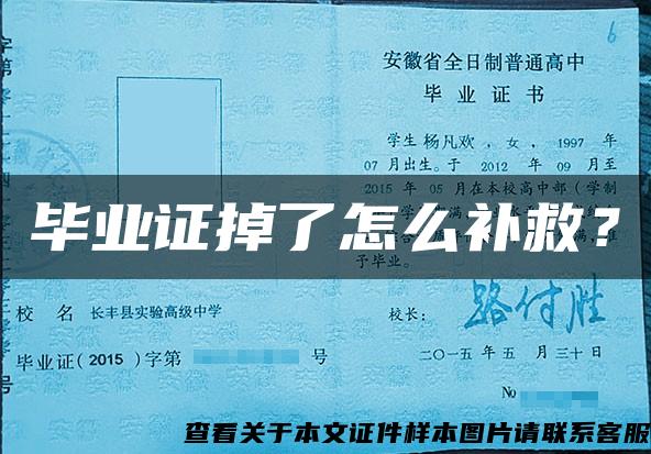 畢業證掉了怎么補救？