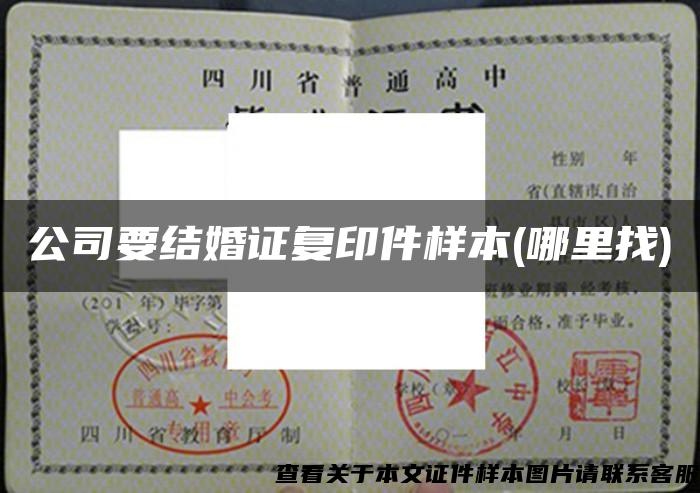 公司要結婚證復印件樣本(哪里找)