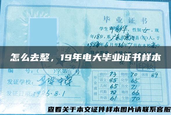 怎么去整，19年電大畢業證書樣本