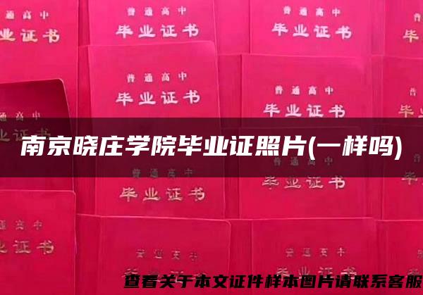 南京曉莊學院畢業證照片(一樣嗎)