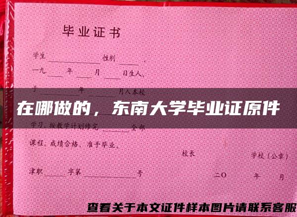 在哪做的，東南大學畢業證原件