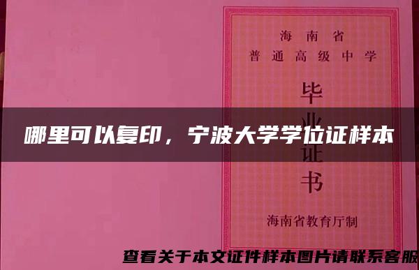 哪里可以復印，寧波大學學位證樣本