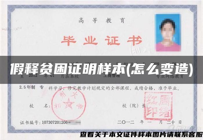 假釋貧困證明樣本(怎么變造)