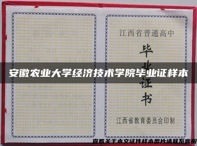 安徽農業大學經濟技術學院畢業證樣本