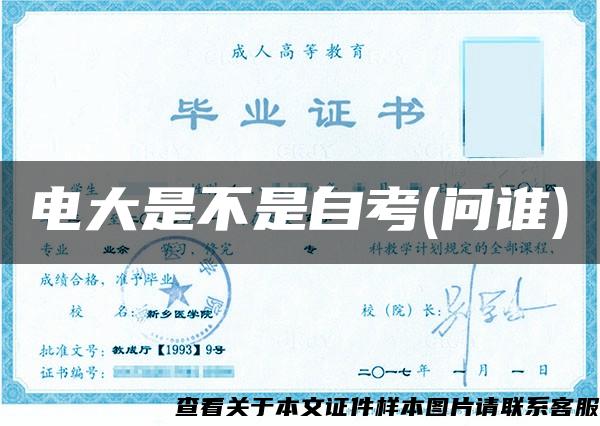 電大是不是自考(問誰)