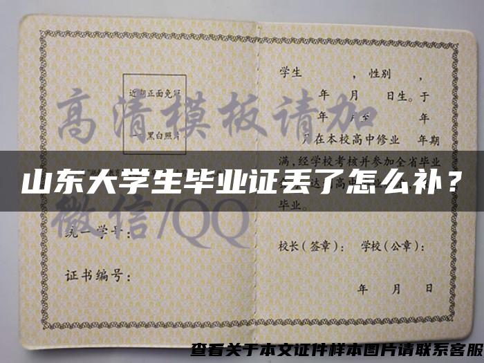山東大學生畢業證丟了怎么補？