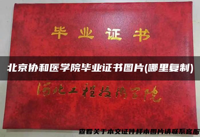 北京協和醫學院畢業證書圖片(哪里復制)