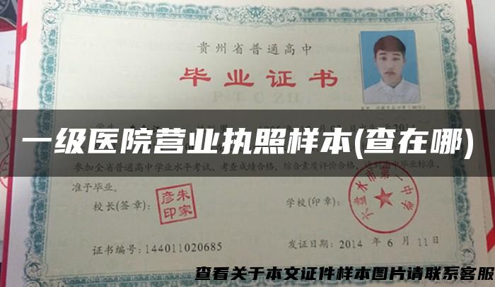一級醫院營業執照樣本(查在哪)
