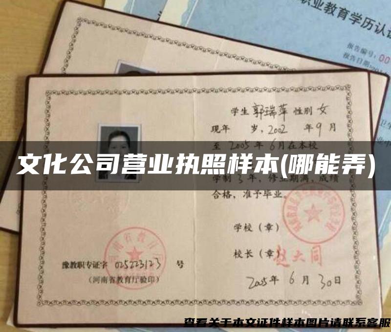 文化公司營業執照樣本(哪能弄)
